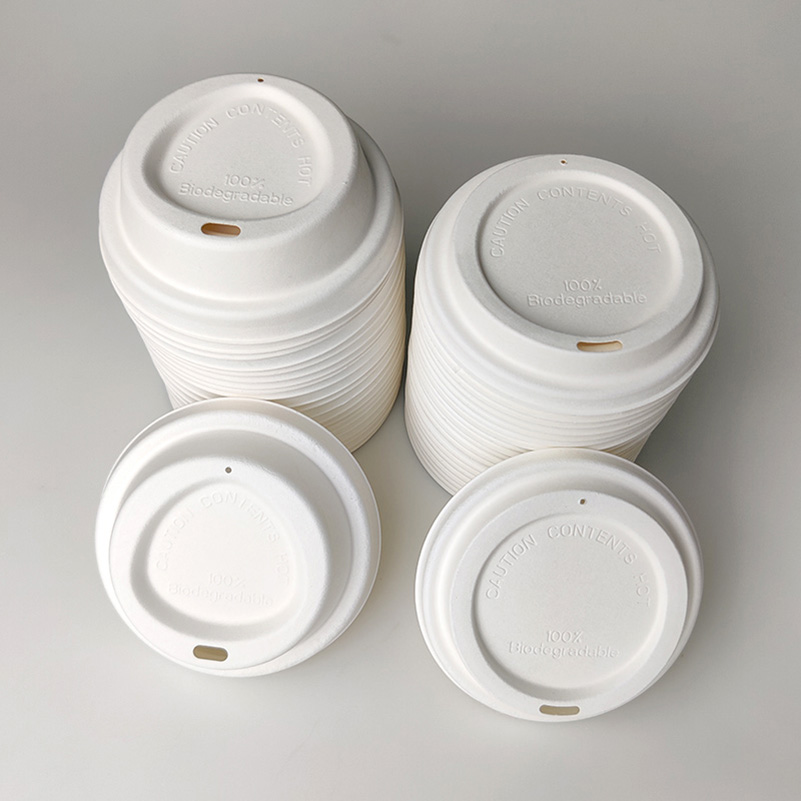 Plastic Sugarcane Paper Coffee Cups Lids Disposable Cup Dome Lid